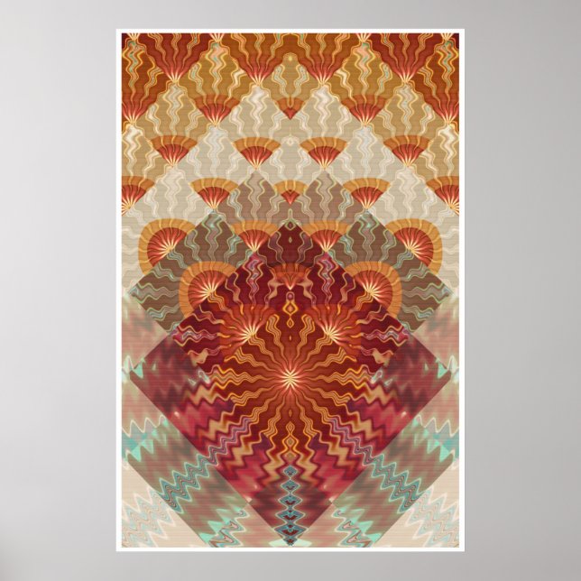 Sun Rays Fractal Design Poster (Front)