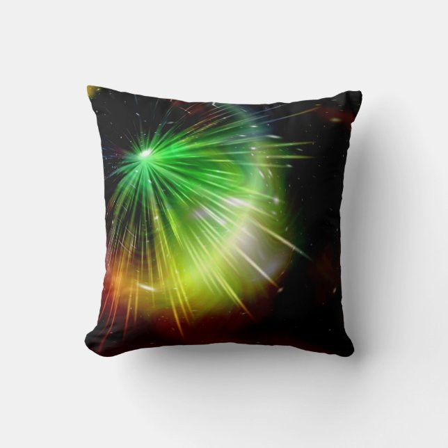 Sun rays on a colourful sky cushion (Front)