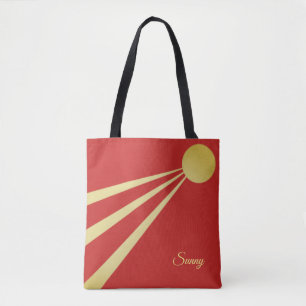 Sun Rays on Red Tote Bag