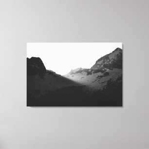 Sun rays over the mountains canvas print