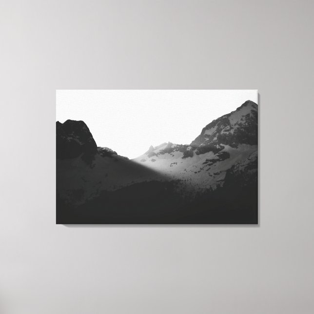 Sun rays over the mountains canvas print (Front)