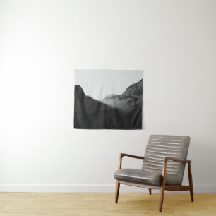 Sun rays over the mountains tapestry