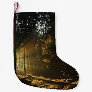 SUN RAYS PIERCING THROUGH TREES SMALL CHRISTMAS STOCKING