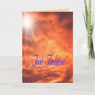 Sun raysJust Believe religious greeting Card
