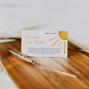 Sun Retro Books For Baby Ticket  Enclosure Card
