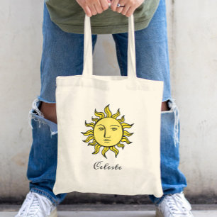 Sun Retro Magic Vintage Personalised Celestial Tote Bag