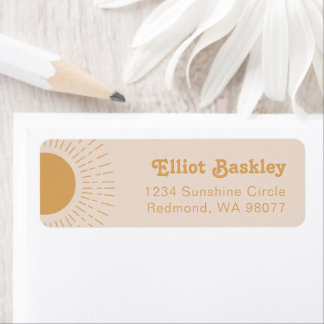 Sun Return Address Labels | Pink Sun Address Label