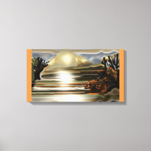 Sun Rise On the Desert Southwestern Abstract Art Canvas Print
