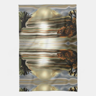 Sun Rise On the Desert Southwestern Abstract Art Tea Towel