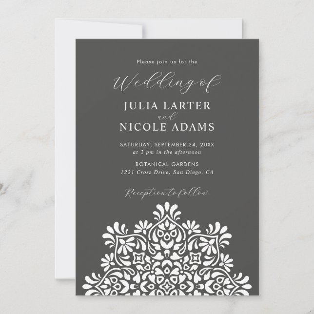 Sun Rising Boho Rustic Floral Mandala Wedding Invitation (Front)