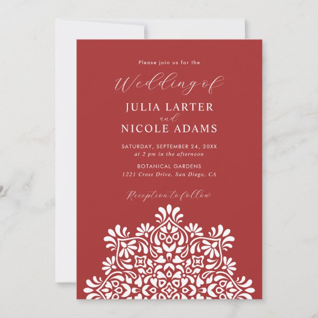 Sun Rising Boho Rustic Floral Mandala Wedding Invitation (Front)