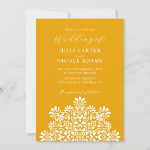 Sun Rising Boho Rustic Floral Mandala Wedding Invitation