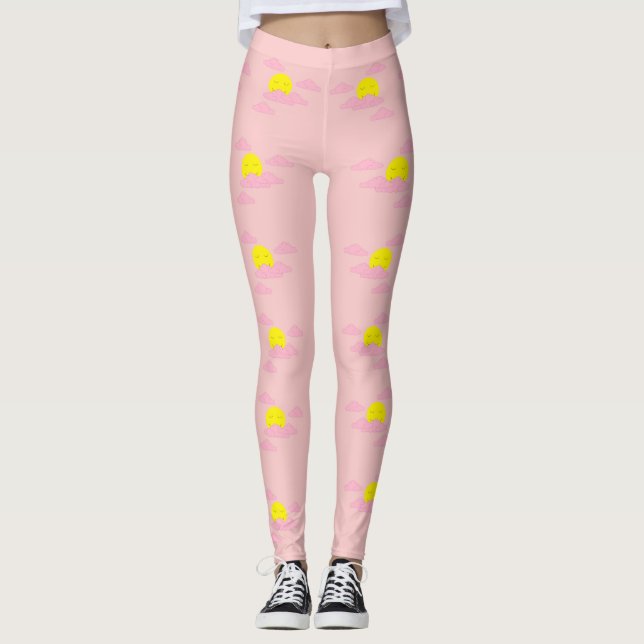 Sun Rising in Hazy, Pink Sky II Leggings (Front)