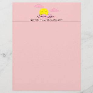 Sun Rising in Pink, Hazy Sky II Custom Letterhead