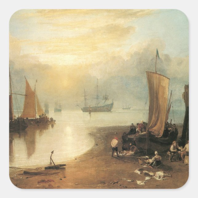 Sun Rising Through Vapour by Joseph Turner Square Sticker (Front)