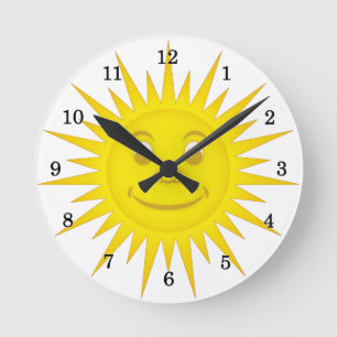 Sun Round Clock