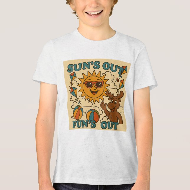 Sun’s Out, Fun’s Out! – Retro Kids’ Summer Tee (Front)