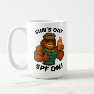 Sun’s Out SPF On – Funny Summer Orangutan Fitness Coffee Mug