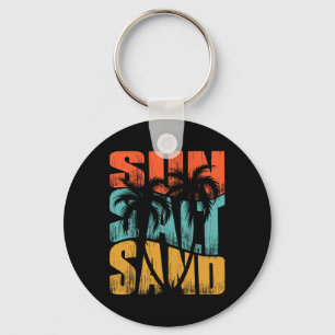 Sun Salt Sand Beach Sunset Summer Vacation Christm Key Ring