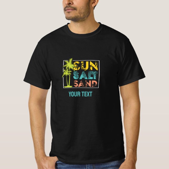 Sun Salt Sand Black T Shirt (Front)