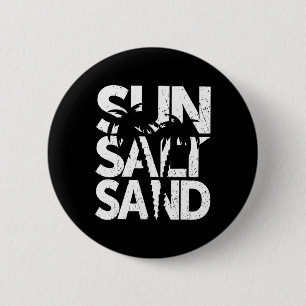 Sun Salt Sand Palm Tree Hawaii Beach Summer Vacati 6 Cm Round Badge