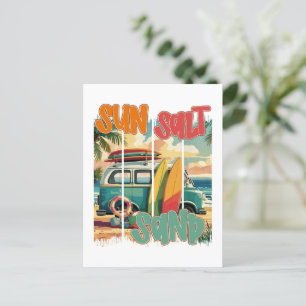 Sun, Salt, Sand – Retro Beach Vibes Postcard