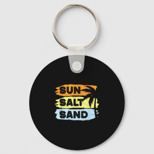 Sun salt sand retro summer vacation beach cruise key ring