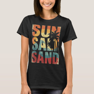 Sun Salt Sand Retro Vintage Beach Summer Vacation T-Shirt
