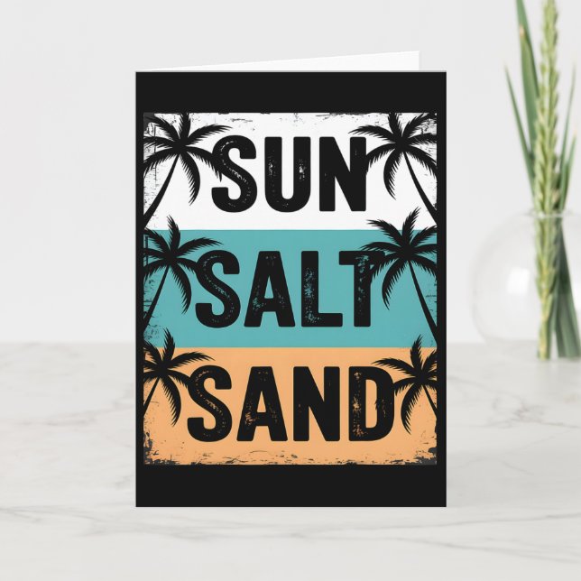 Sun Salt Sand Summer Beach Vibes Family Vacation R Card (Front)