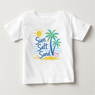 Sun Salt Sand – Tropical Beach Palm Tree Summer Baby T-Shirt