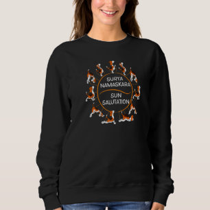 Sun Salutation Beagle Dog Yoga Poses Cute Yogi Mem Sweatshirt