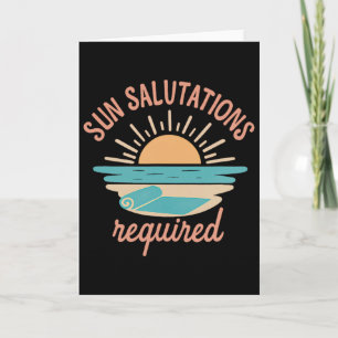 Sun Salutations Required Beach Yoga Sunrise Print  Card