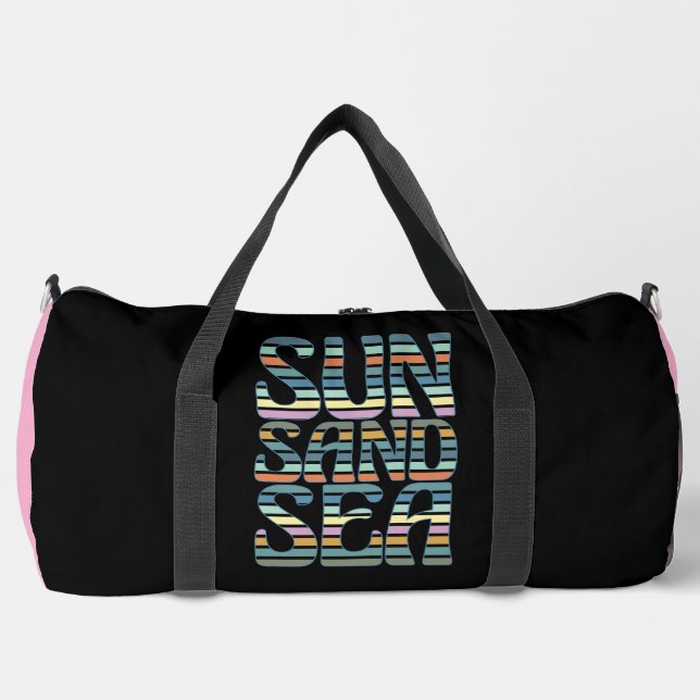 Sun Sand Sea Beach Vibes Duffle Bag (Front)