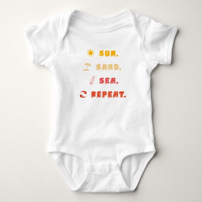 Sun Sand Sea Repeat – Beach Vibes Toddler Bodysuit (Front)