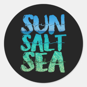 Sun Sand Sea Salt Beach Cruise Ship Summer Vacatio Classic Round Sticker