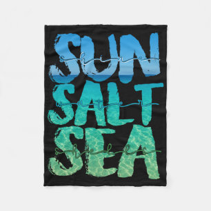Sun Sand Sea Salt Beach Cruise Ship Summer Vacatio Fleece Blanket
