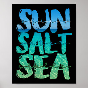 Sun Sand Sea Salt Beach Cruise Ship Summer Vacatio Poster