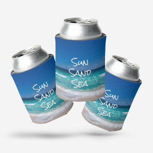 Sun Sand Sea Tropical Beach Turquoise Water Can Cooler