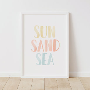 Sun Sand Sea Watercolor Beach Nursery Decor