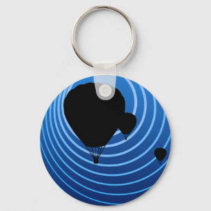 sun scene ballooning key ring