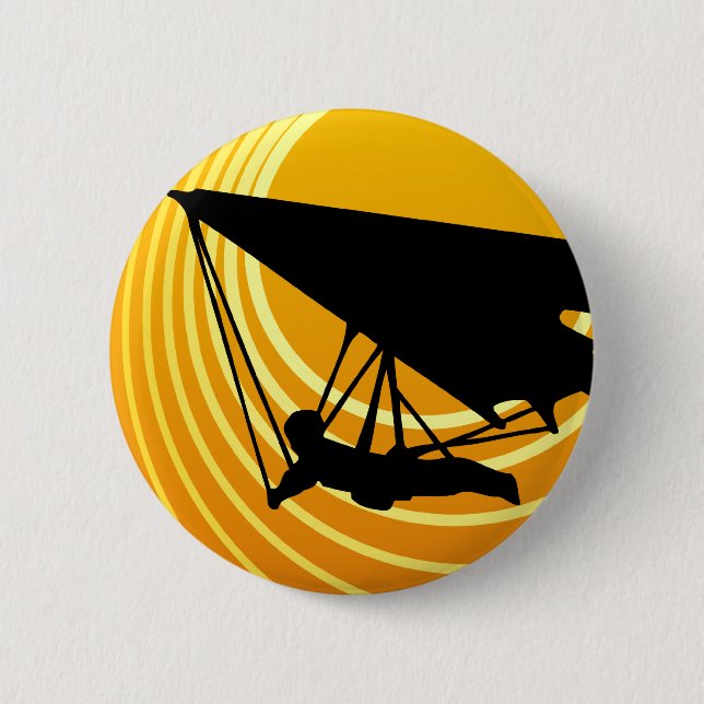 sun scene hang gliding 6 cm round badge (Front)