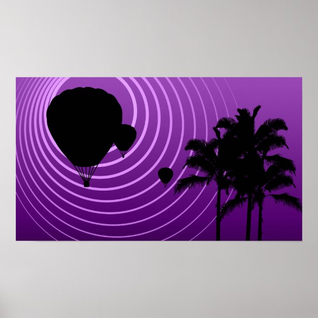 sun scene hot air balloons poster (Front)