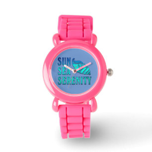 Sun Sea Serenity Tropical Seashell Beach Scene Watch