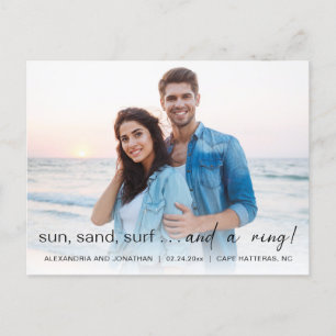 Sun Sea Surf Photo Engagement Announcement Postcard