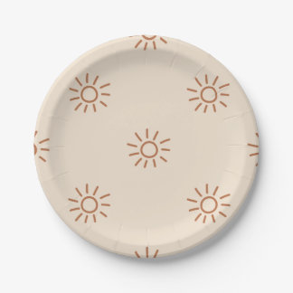 Sun Seamless Pattern,Minimal Sun Seamless Pattern, Paper Plate
