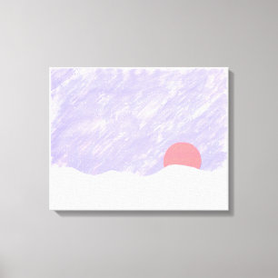 Sun Setting Behind a Snowy Mountain Canvas Print