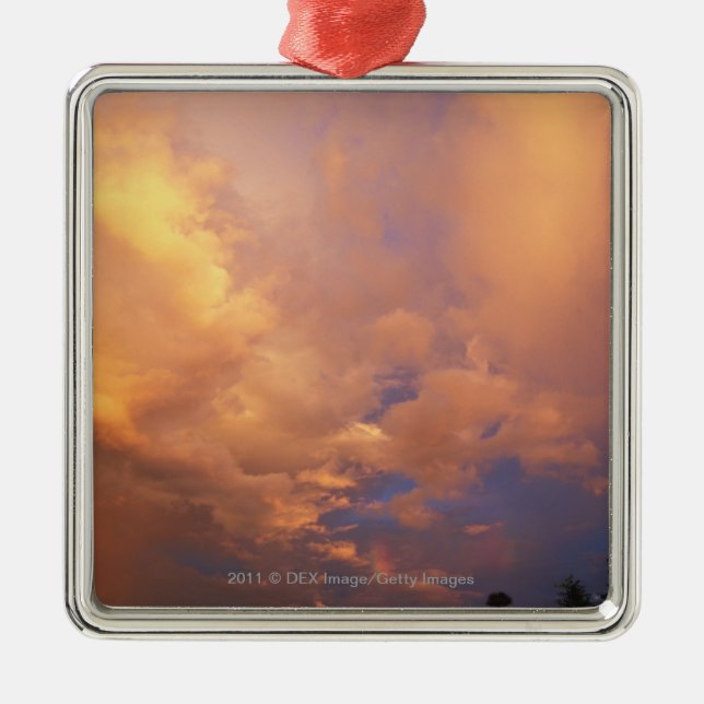 Sun setting behind clouds metal tree decoration (Front)