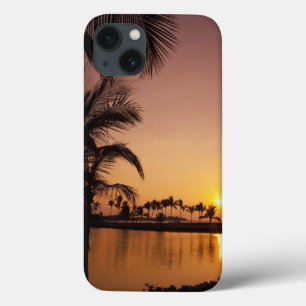 Sun setting on Anaeho'omalu Bay, Big Island, iPhone 13 Case