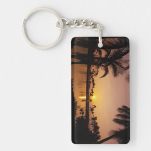 Sun setting on Anaeho'omalu Bay, Big Island, Key Ring