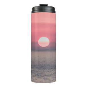 SUN SETTING ON OCEAN HORIZON THERMAL TUMBLER